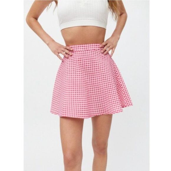 Urban Outfitters Women's Angie Gingham Printed A-Line Circle Skirt - Picture 3 of 5